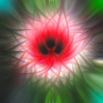 Abstract Twisted Light Fibers Effect.Explosion of red and white light on gree Illustrazione stock