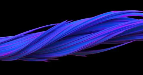 Abstract twisted lines. Modern design shape on dark background. Digital techn Stock Illustration