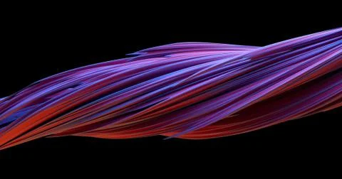 Abstract twisted lines. Modern design shape on dark background. Digital techn Stock Illustration