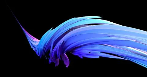 Abstract twisted lines. Modern design shape on dark background. Digital techn Stock Illustration