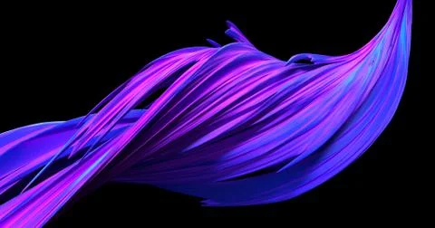Abstract twisted lines. Modern design shape on dark background. Digital techn Illustrazione stock