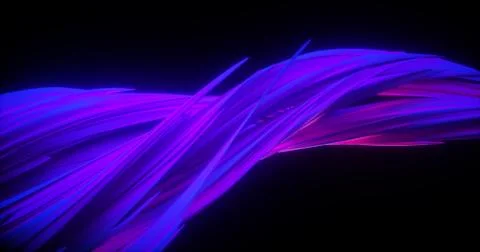 Abstract twisted lines. Modern design shape on dark background. Digital techn Stock Illustration