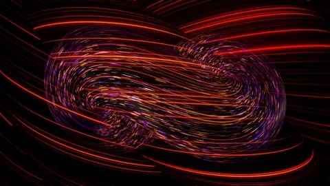 Abstract twisted lines moving on black background, infinity concept. Animation Stock Footage 123252670