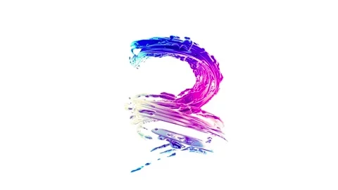 Abstract twisted liquid brush stroke,paint splash,artistic spiral. Stock Footage 105576433