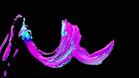 Abstract twisted liquid brush stroke,paint splash,artistic spiral. Stock Footage 105576488