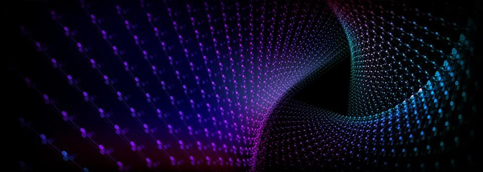 Abstract Twisted Surfaces Forming a Triangular Tunnel Stock Illustration