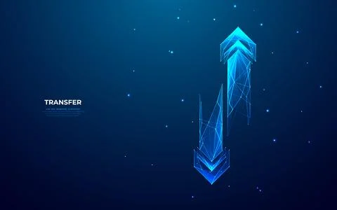 Abstract two arrows up and down on technology dark blue background Stock Illustration