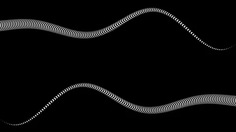 Abstract two black and white sine wave tails in motion loopable video clip Stock Footage 327519492