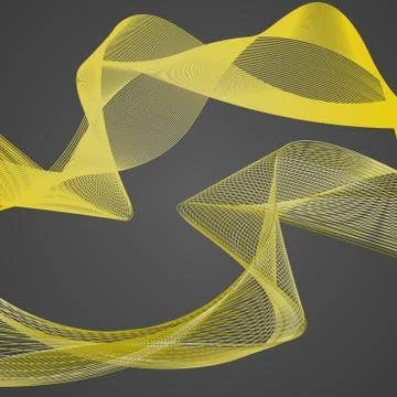 Abstract, two colored ribbon on a gray background. illustration Stock Illustration