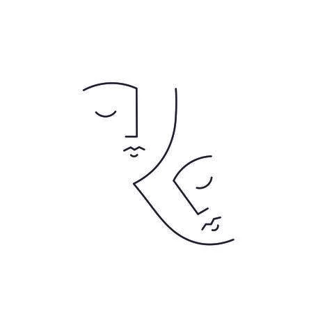 Abstract two faces Stock Illustration