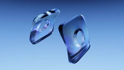 Abstract two glass shapes rotating. Endless loop.. Stock Footage 336051186