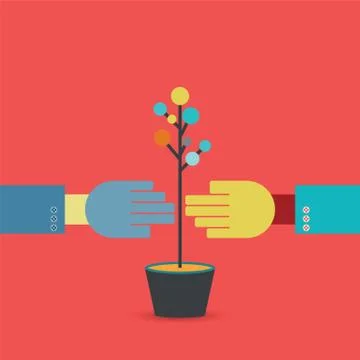 Abstract two hands. Stock Illustration