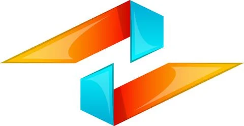 Abstract two lines logo illustration in trendy and minimal style Stock Illustration