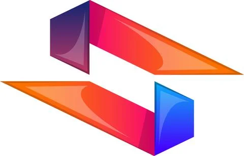 Abstract two lines logo illustration in trendy and minimal style Stock Illustration