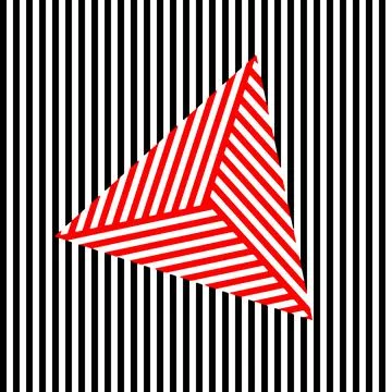 Abstract two-tone striped triangle geometric art Stock Illustration