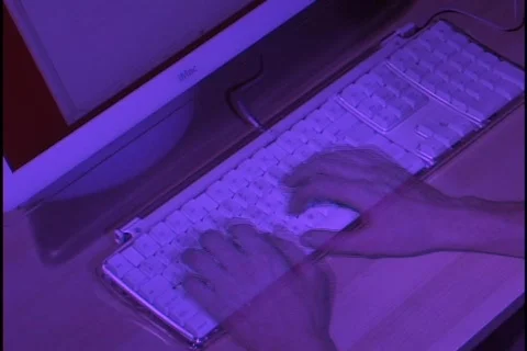 Abstract, Typing on Keyboard 1 Stock Footage 296735
