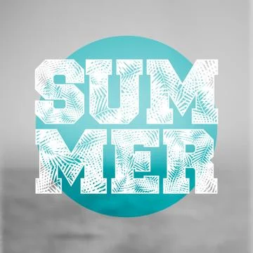 Abstract Typographic Summer Design Illustrazione stock