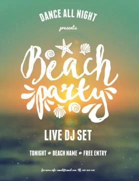 Abstract Typographic Summer Flyer Design Stock Illustration