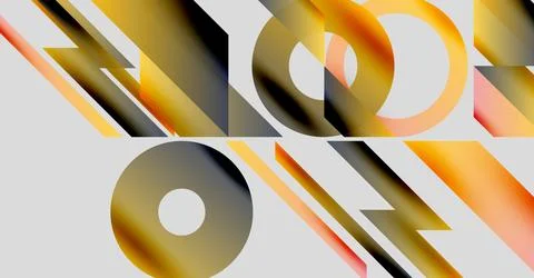 Abstract typography displays work plus on. Gold, brown, white hues create Stock Illustration