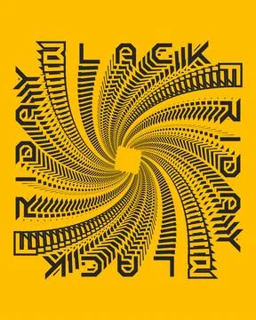 Abstract Typography Motion Poster Yellow Background Иллюстрация
