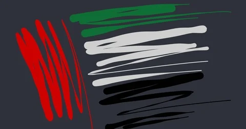 Abstract UAE Flag 2D animation 動画素材 100615931