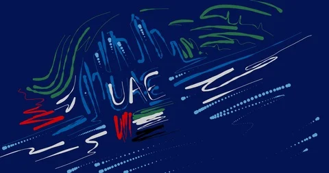 Abstract UAE Flag 2D animation 動画素材 100616048