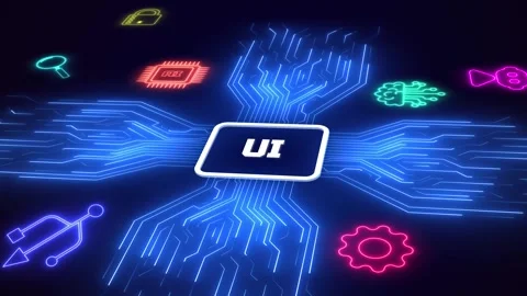 Abstract UI Digital Interface Network Technology Animation Video stock 325166146