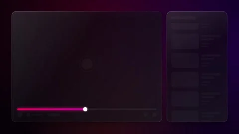 Abstract UI Loading Animation Skeleton Design with Progress Bar and Play Icon Stock Footage 347820300