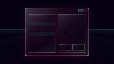 Abstract UI Loading Animation with Skeleton Elements on a Grid Background Stock Footage 347820325