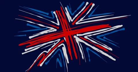 Abstract UK Flag 2D animation 動画素材 100616051