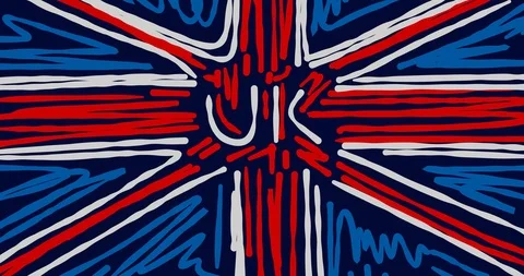 Abstract UK Flag 2D animation 動画素材 100617068