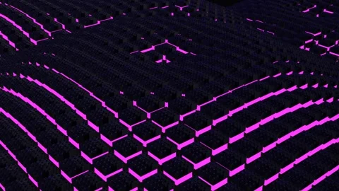 Abstract ultraviolet cubic surface in motion. Seamless loop 3d animation Video stock 260373035