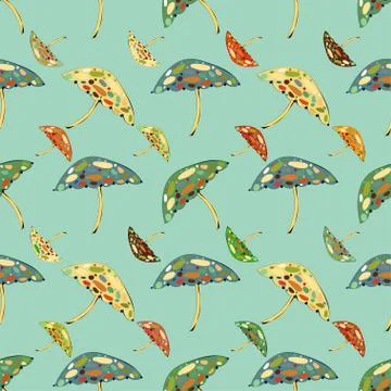 Abstract umbrellas seamless pattern background Stock Illustration