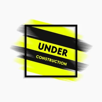Abstract under construction paint stroke modern banner, vector Stock Illustration