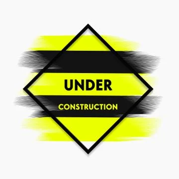 Abstract under construction paint stroke modern banner, vector Stock Illustration
