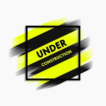 Abstract under construction paint stroke modern banner, vector Illustrazione stock