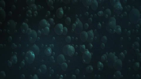 Abstract underwater background with rising glowing oxygen bubbles in dark w.. Stock Footage 334515944