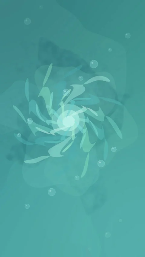 Abstract underwater spiral animation in teal and mint green, loop video Stock Footage 346736690