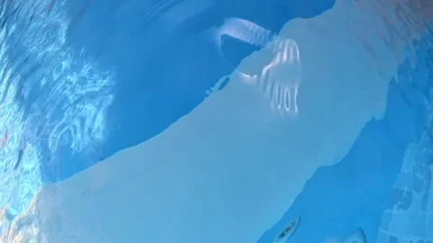Abstract underwater view of a swimming pool floor with soft blue gradients Stock Footage 333651255