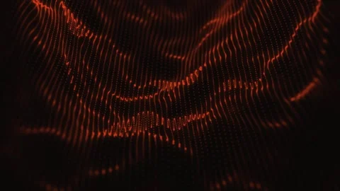 Abstract undulating pattern. Red wavy lines on a black background. 動画素材 295129230