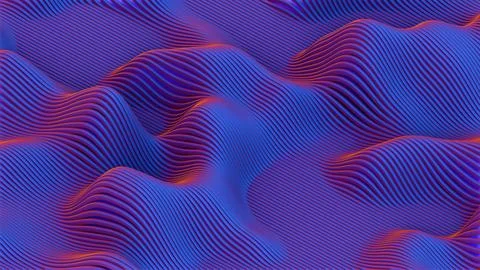 Abstract undulating waves of blue and purple lines.. Illustrazione stock