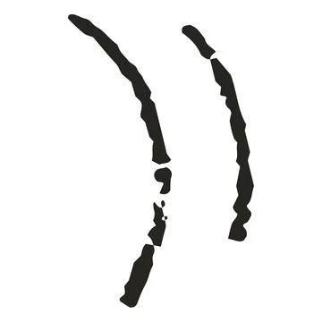 Abstract uneven lines of brackets, black, hand-drawn with a childrens pencil or Stock Illustration