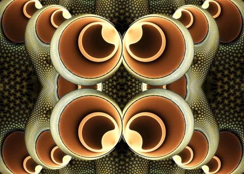 Abstract unique 3d computer generated fractal balls pattern artwork on top of Stock Illustration