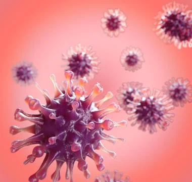 Abstract unique 3d rendering illustration of a Coronavirus Virus Outbreak Stock Illustration