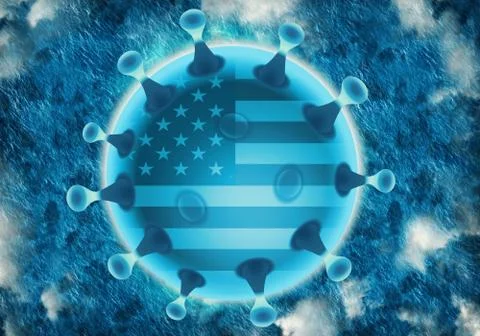 Abstract unique 3d rendering illustration of a coronavirus pandemic outbreak  Stock Illustration