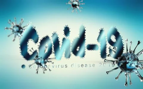 Abstract unique 3d rendering illustration of covid 19 epidemic background Stock Illustration