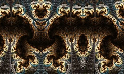 Abstract unique artistic 3d computer generated intermediate endless fractals  Stock Illustration