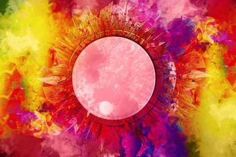 Abstract Unique Artistic Multicolored Background With A Colorful Frame For Te Stock Illustration