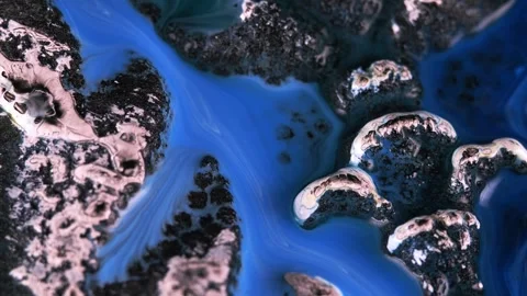 Abstract unique background flowing waves, water ripples, marble, moving Vídeo Stock 329066982