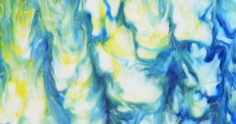 Abstract unique moving background with blue, yellow paint on a white substrate Stock-Footage 278243115